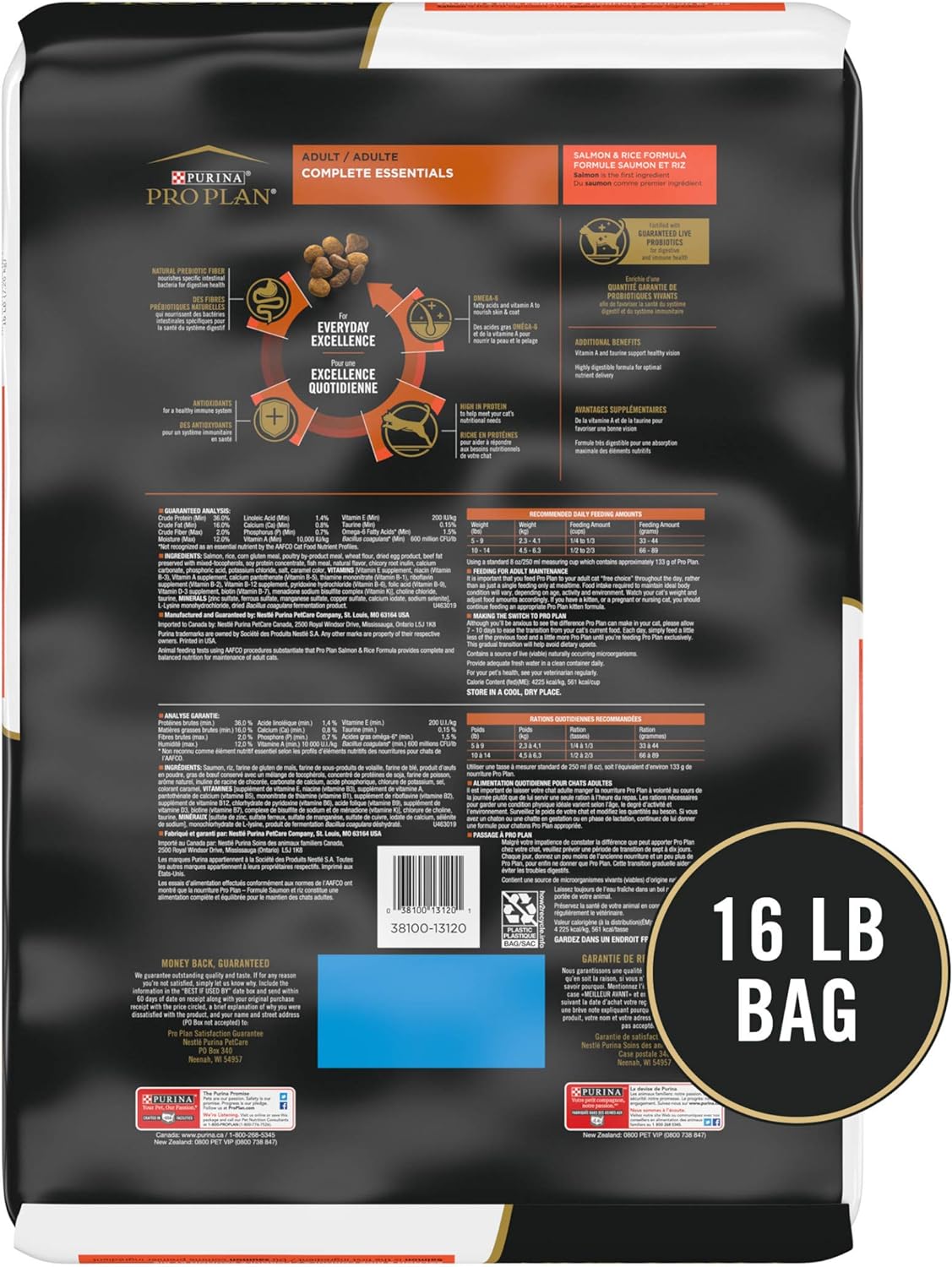Purina Pro Plan High Protein with Probiotics Salmon & Rice Formula Dry Cat Food -  Dry Cat Food Purina Pro Plan