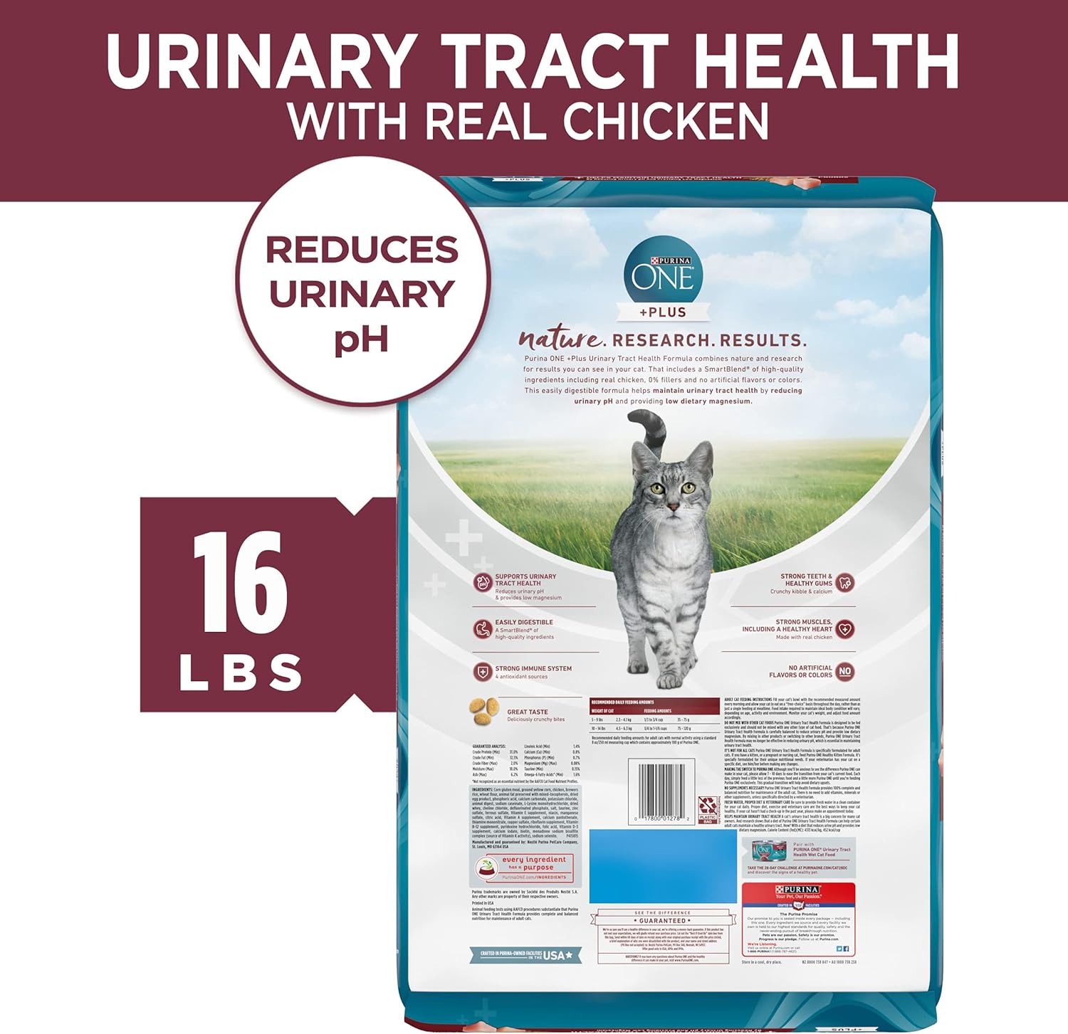 Purina ONE High Protein +Plus Urinary Tract Health Adult Dry Cat Food -  Dry Cat Food Purina ONE