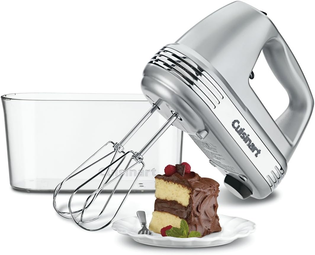 Cuisinart HM-90BCS Power Advantage Plus 9-Speed Handheld Mixer with Storage Case, Brushed Chrome