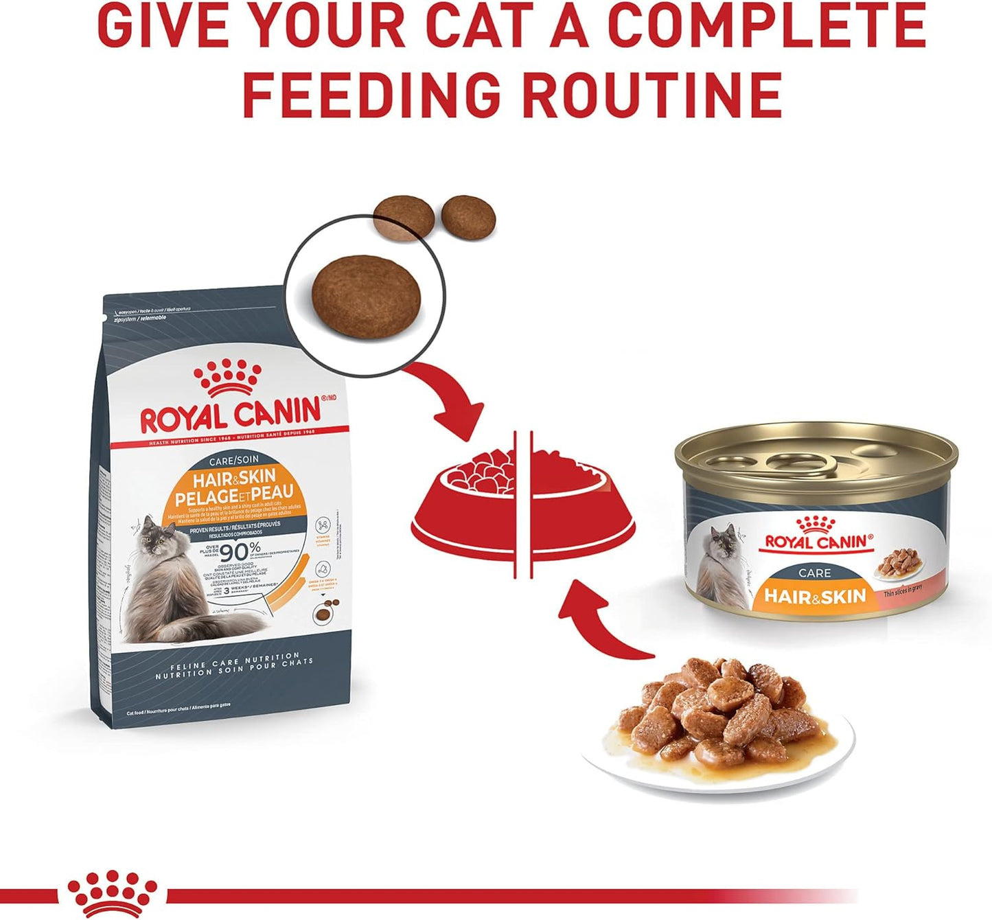 Royal Canin Feline Care Nutrition Hair & Skin Care Thin Slices in Gravy Canned Cat Food -  Wet Cat Food Royal Canin