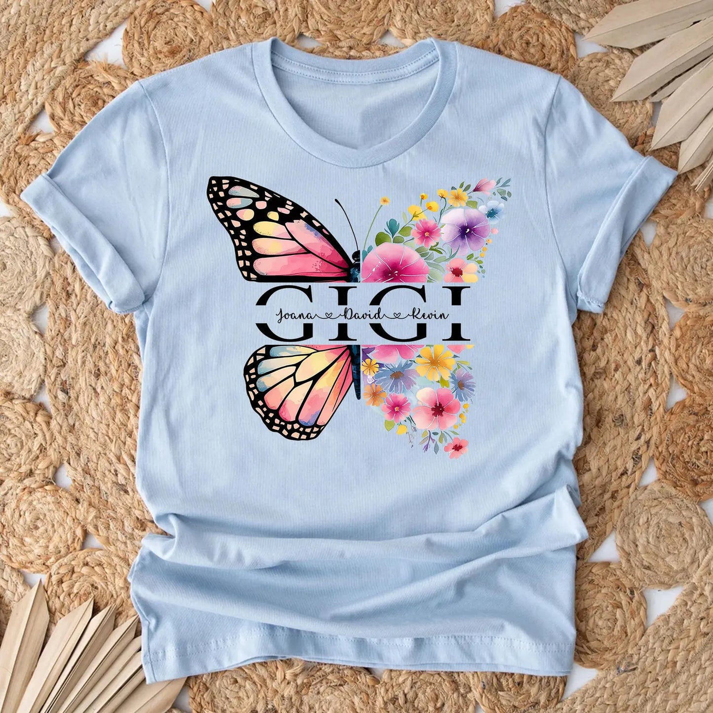 Nana Shirt, Mother's Day Shirt, Butterfly Grandma Shirt, Grandma With Kids Names Shirt, Custom Grandma Shirt