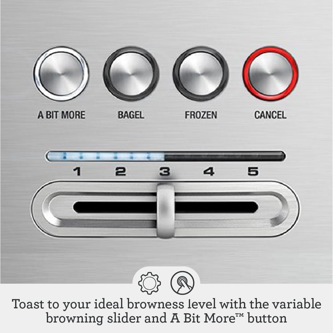 Breville Bit More 4-Slice Toaster, Brushed Stainless Steel, BTA730XL