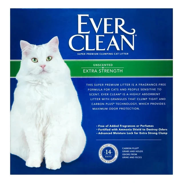 Ever Clean Extra Strength Unscented Clumping Clay Cat Litter, 25/42 LB -  Clumping Cat Litter Ever Clean