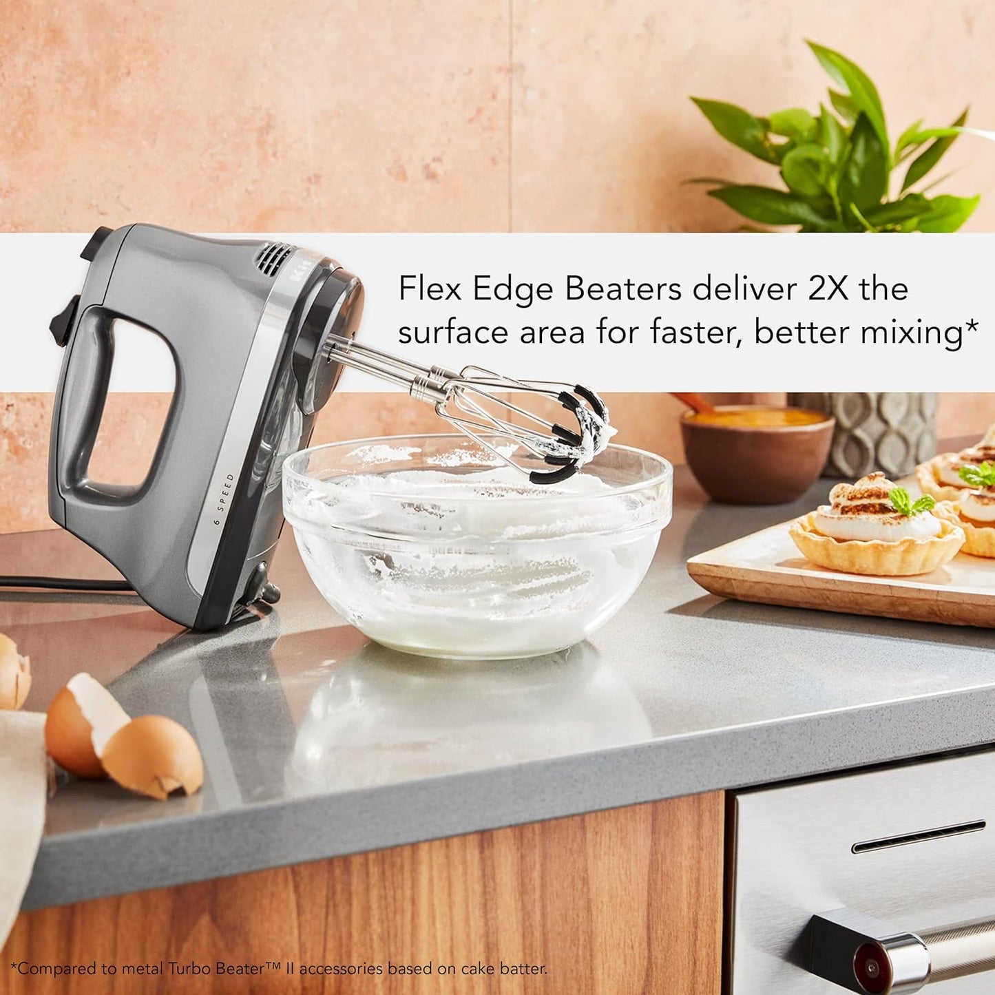 KitchenAid 6 Speed Hand Mixer with Flex Edge Beaters - KHM6118