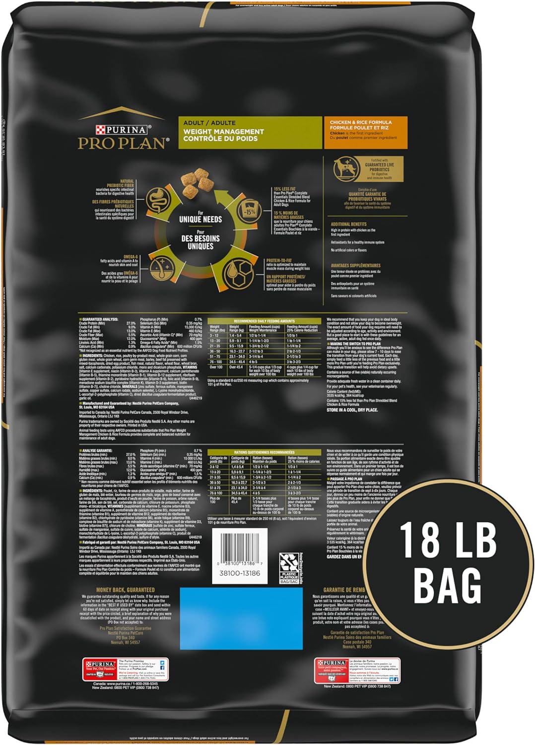 Purina Pro Plan Weight Management Dry Dog Food With Probiotics Chicken & Rice Formula -  Dry Dog Food Purina Pro Plan