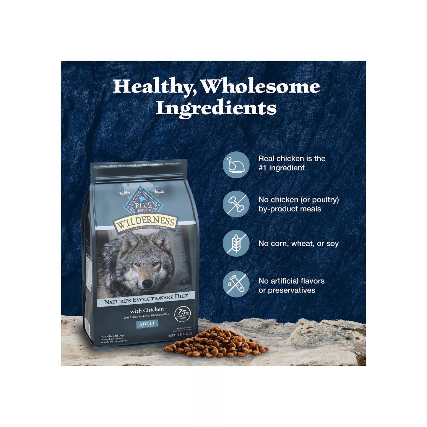 Blue Buffalo Wilderness Nature's Evolutionary Diet Adult Dry Dog Food - Chicken