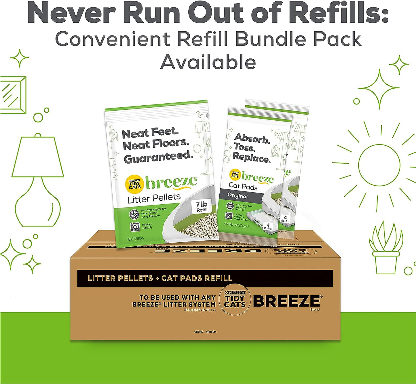 Purina Tidy Cats BREEZE Hooded Litter Box System Starter Kit With Pellets & Pads -  Litter Box Purina Tidy Cats