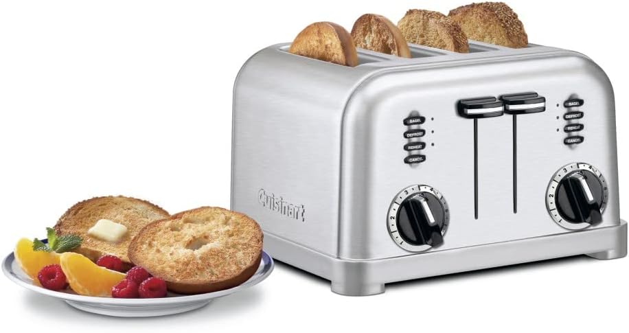 Cuisinart 4 Slice Toaster Oven, Brushed Stainless, CPT-180P1