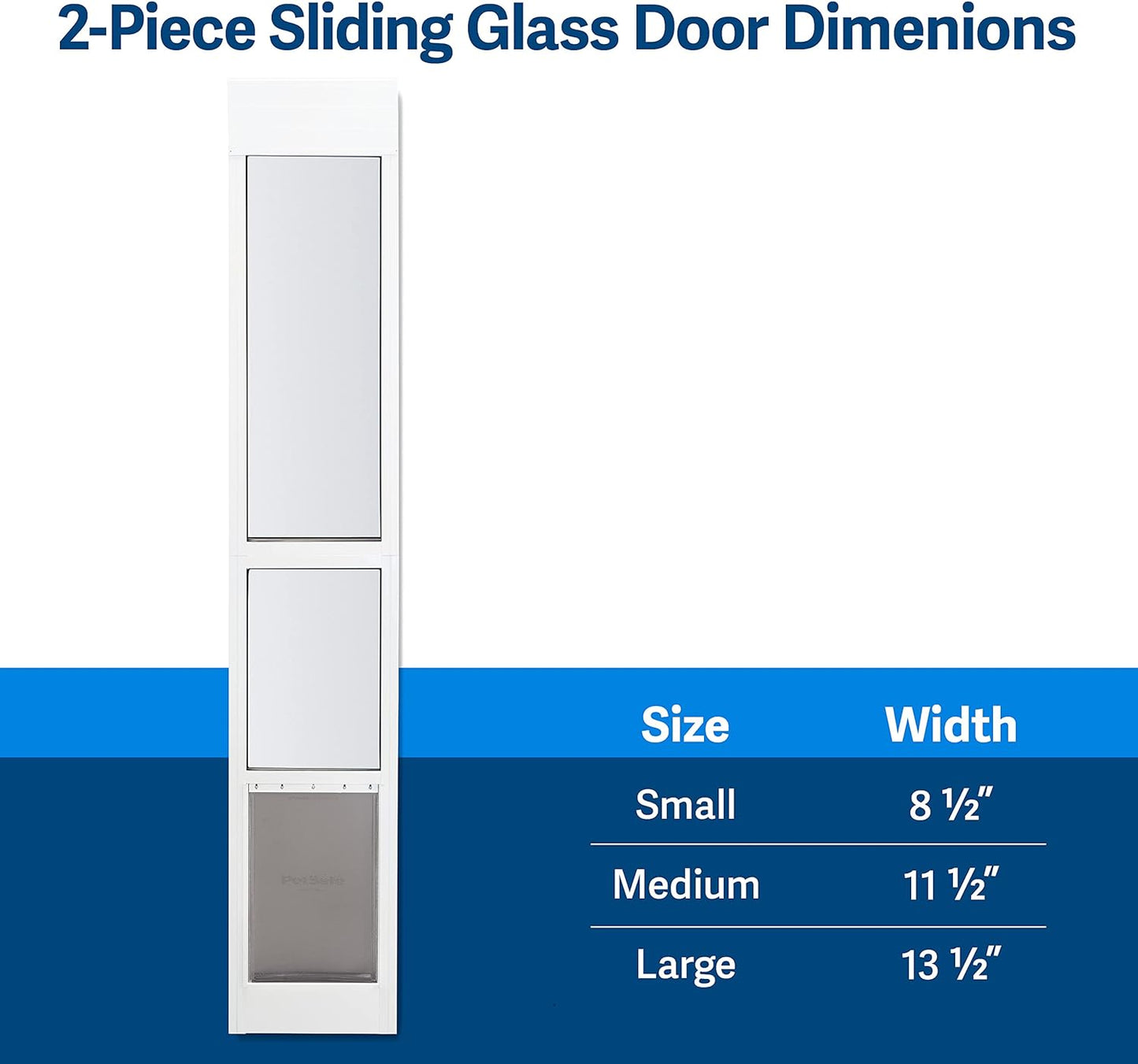 PetSafe 2-Piece Fits Sliding Glass Pet Door 76" - 81" Cat and Dog Door