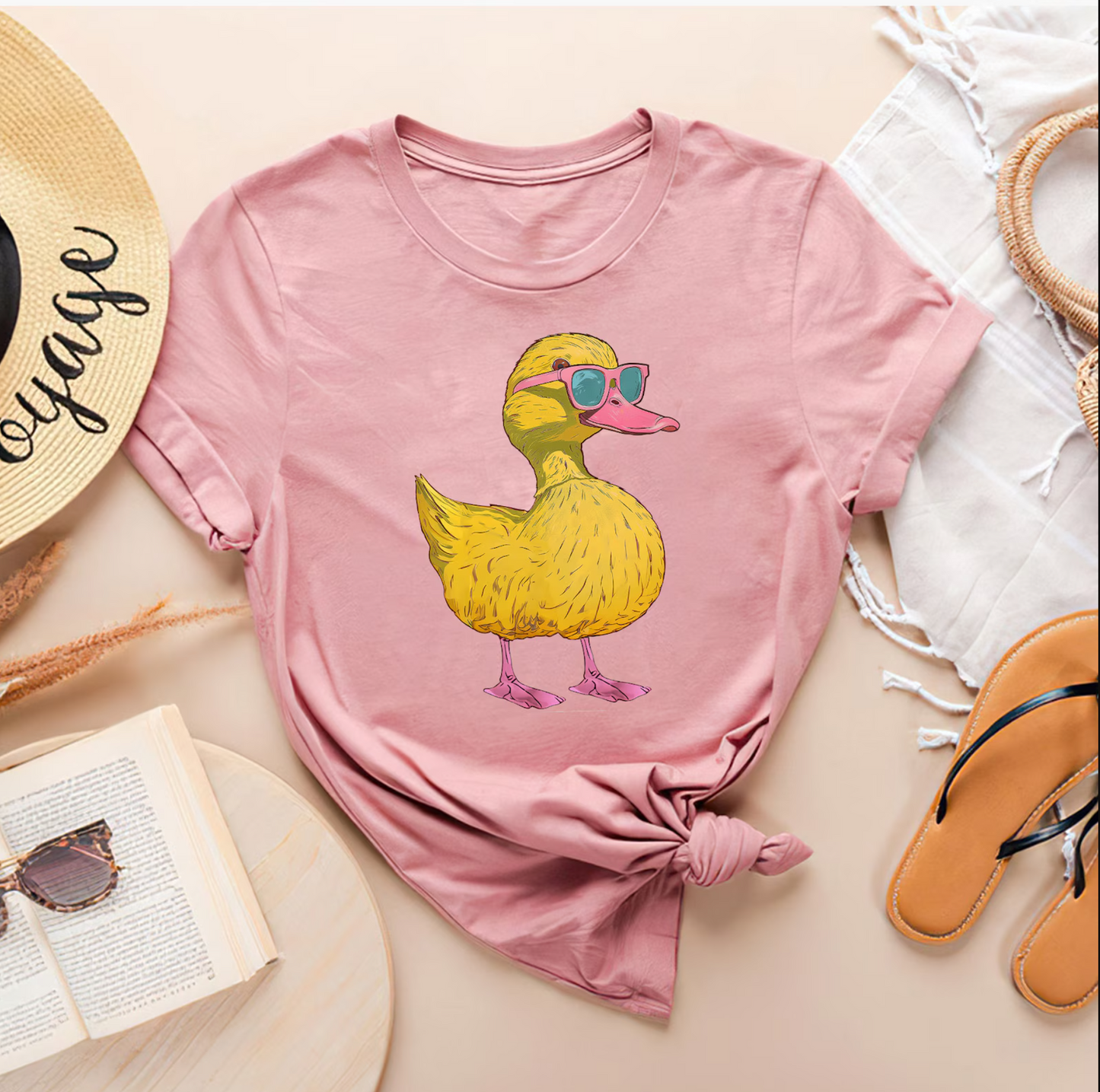 Duck Summer Wear Glasses Shirt, Vacation Shirt, Cute Duck Shirt, Duck Lover Shirt, Farmer Shirt, Duck Mom