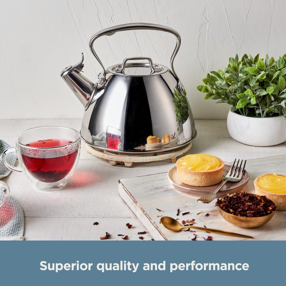 All-Clad Specialty Stainless Steel Tea Kettle 2 QT Induction Pots & Pans, Cookware Silver