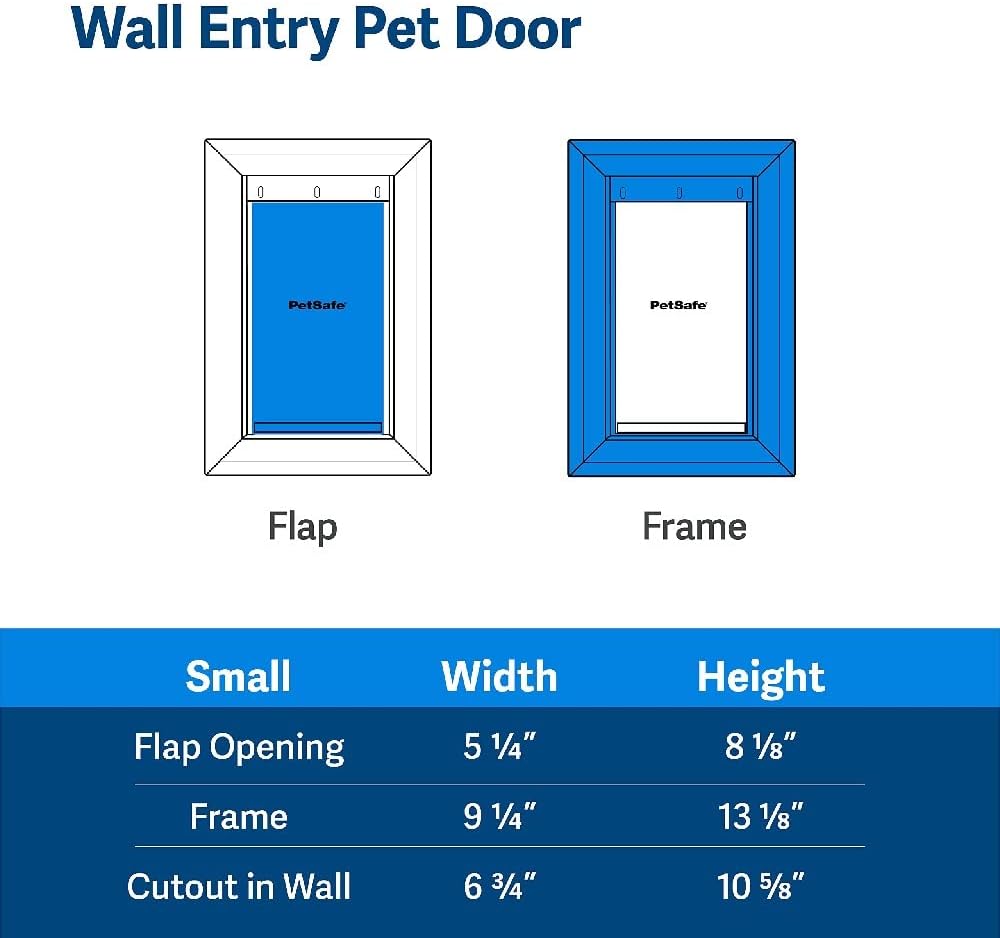 PetSafe Wall Entry Plastic Pet Door - Telescoping Frame Cat & Dog Door