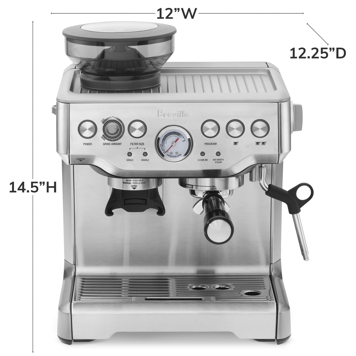 Breville Barista Express Espresso Machine, Stainless Steel BES870XL