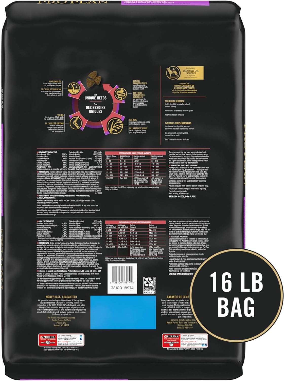 Purina Pro Plan Sensitive Skin & Stomach, Turkey & Oat Meal Formula Adult Dry Dog Food -  Dry Dog Food Purina Pro Plan