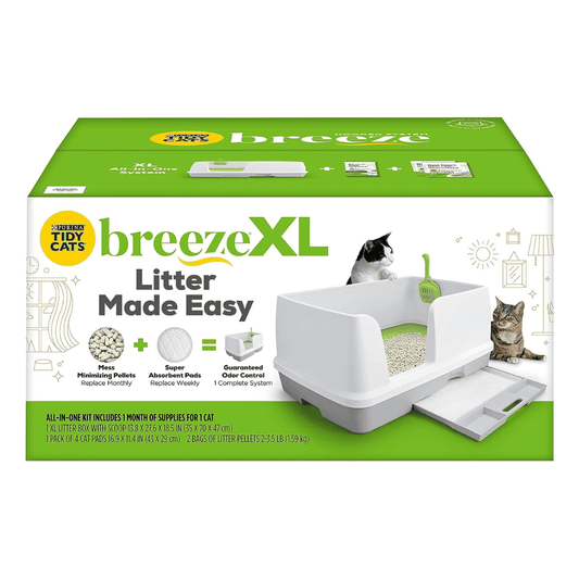 Purina Tidy Cats BREEZE XL Litter Box System Starter Kit With Pellets & Pads -  Litter Box Purina Tidy Cats