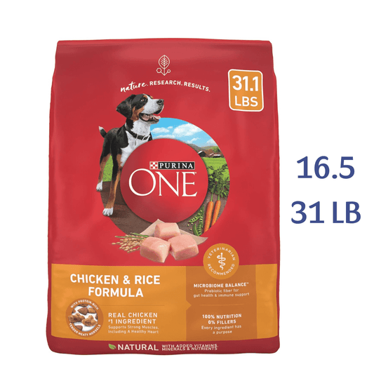 Purina ONE Chicken and Rice Formula Dry Dog Food, Saving Up to 50%