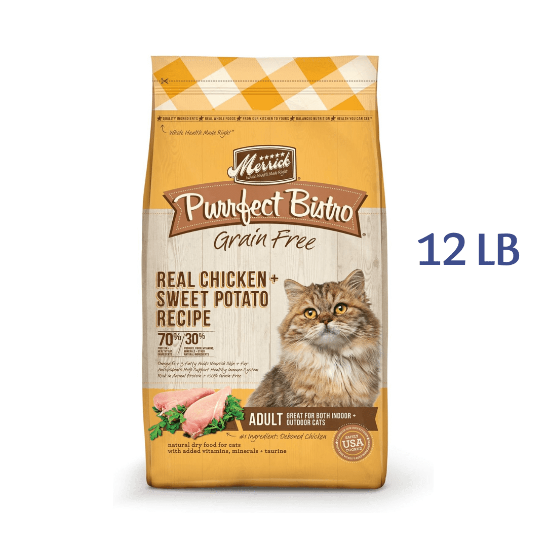 Merrick Purrfect Bistro Grain Free Real Chicken and Sweet Potato Adult Dry Cat Food -  Dry Cat Food Merrick