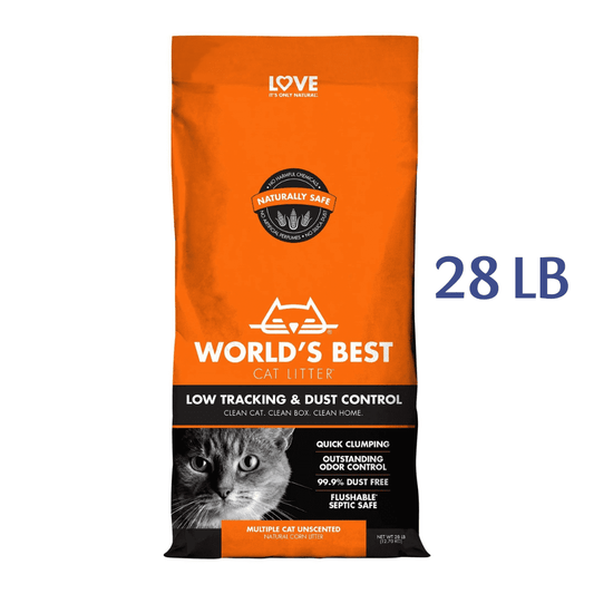 World's Best Cat Litter Low Tracking & Dust Control Natural Unscented Cat Litter, 28 LB -  Cat Litter World's Best Cat Litter