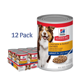 Hill's Science Diet Adult 7+ Chicken & Barley Entree Canned Dog Food, 13 oz, 12-Pack -  Wet Dog Food Hill's Science