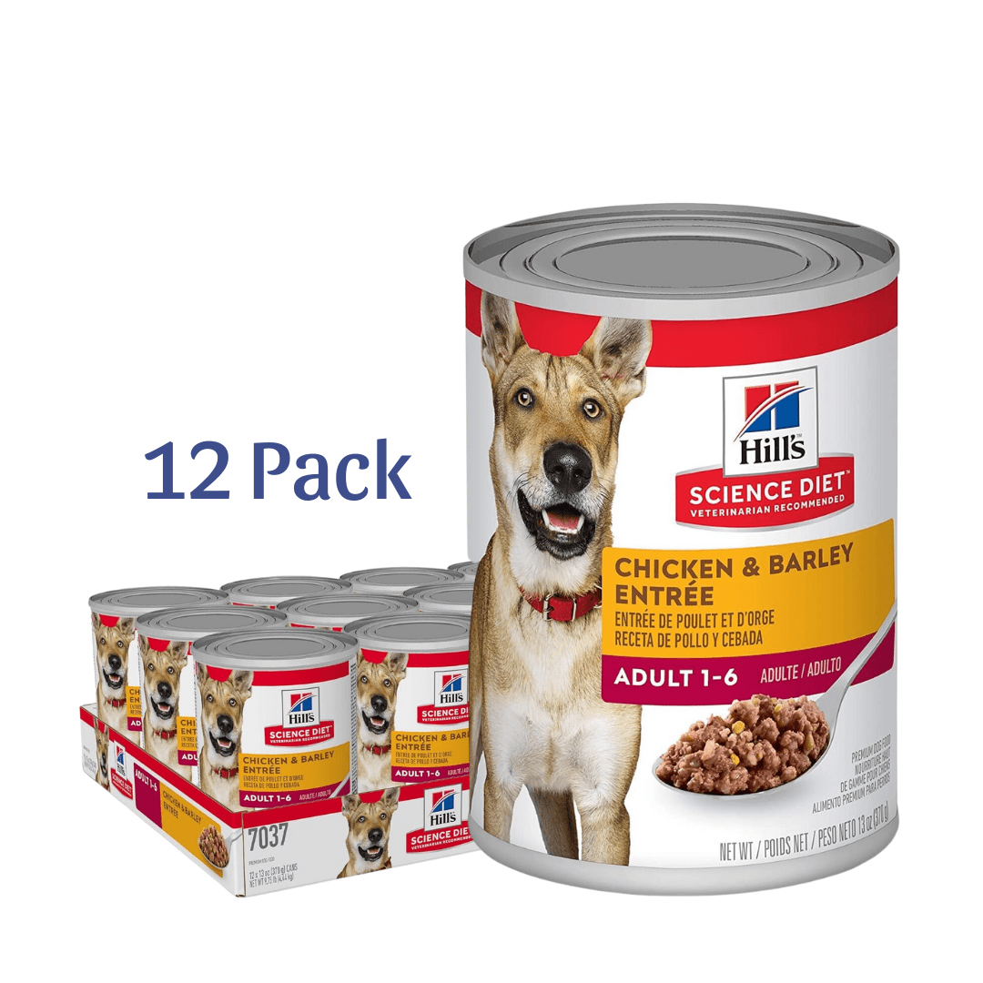 Hill's Science Diet Wet Dog Food, Adult 1-6, Chicken & Barley Entrée, 13 oz. Cans, 12-Pack -  Wet Dog Food Hill's Science