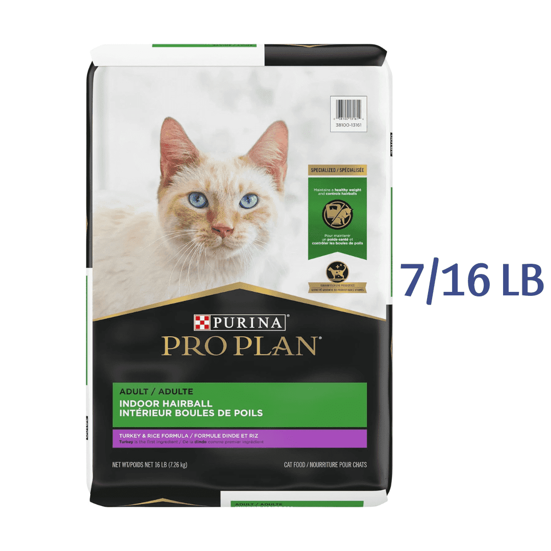 Purina Pro Plan Hairball Management, Indoor Cat Food, Turkey and Rice Formula -  Dry Cat Food Purina Pro Plan