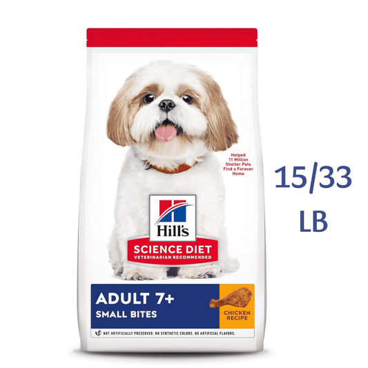 Hill's Science Diet Adult 7+ Small Bites Chicken Meal, Barley & Brown Rice Recipe Dry Dog Food -  Dry Dog Food Hill's Science