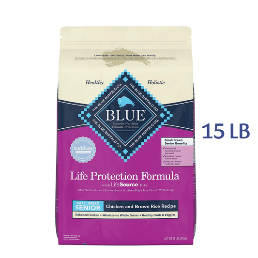 Blue Buffalo Senior Small Breed Dry Dog Food, Life Protection Formula, Natural Chicken & Brown Rice Flavor -  Dry Dog Food Blue Buffalo