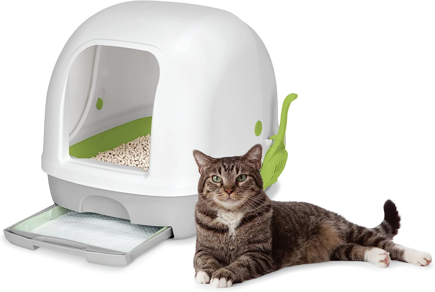 Purina Tidy Cats BREEZE Hooded Litter Box System Starter Kit With Pellets & Pads -  Litter Box Purina Tidy Cats
