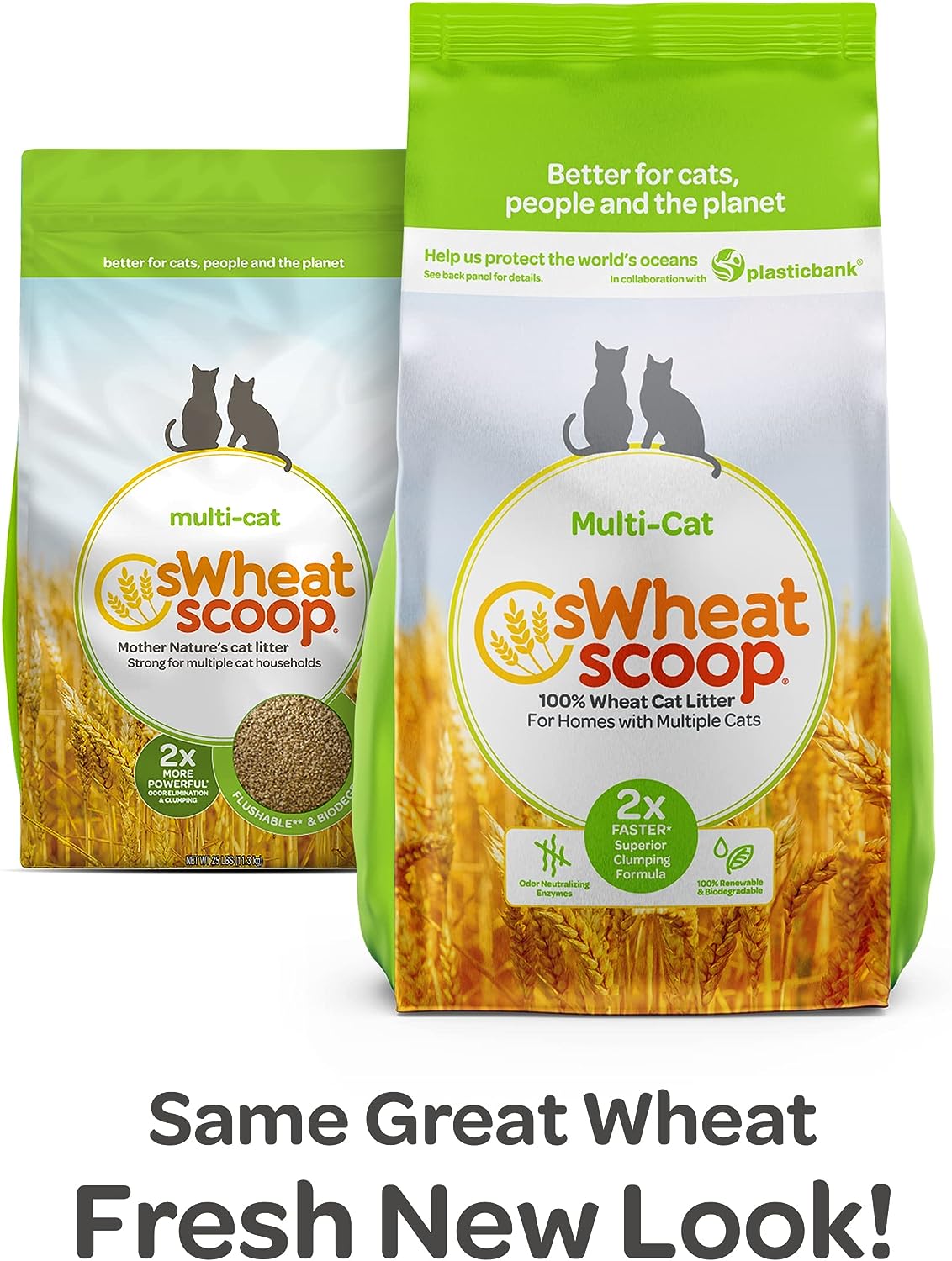 Swheat Scoop Unscented Scoopable Multi-Cat Litter, 36 lbs -  Cat Litter Swheat Scoop