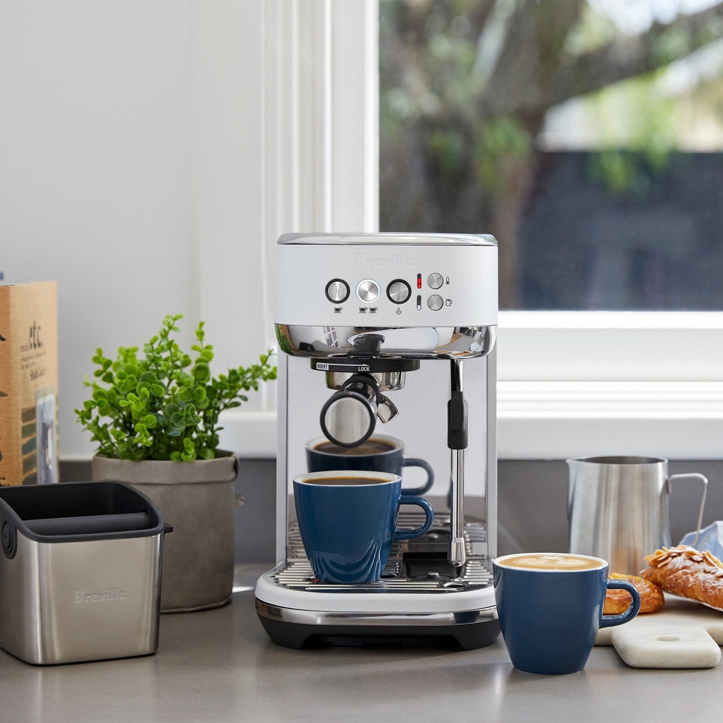 Breville Bambino Plus Espresso Machine,64 Fluid Ounces, Brushed Stainless Steel, BES500BSS