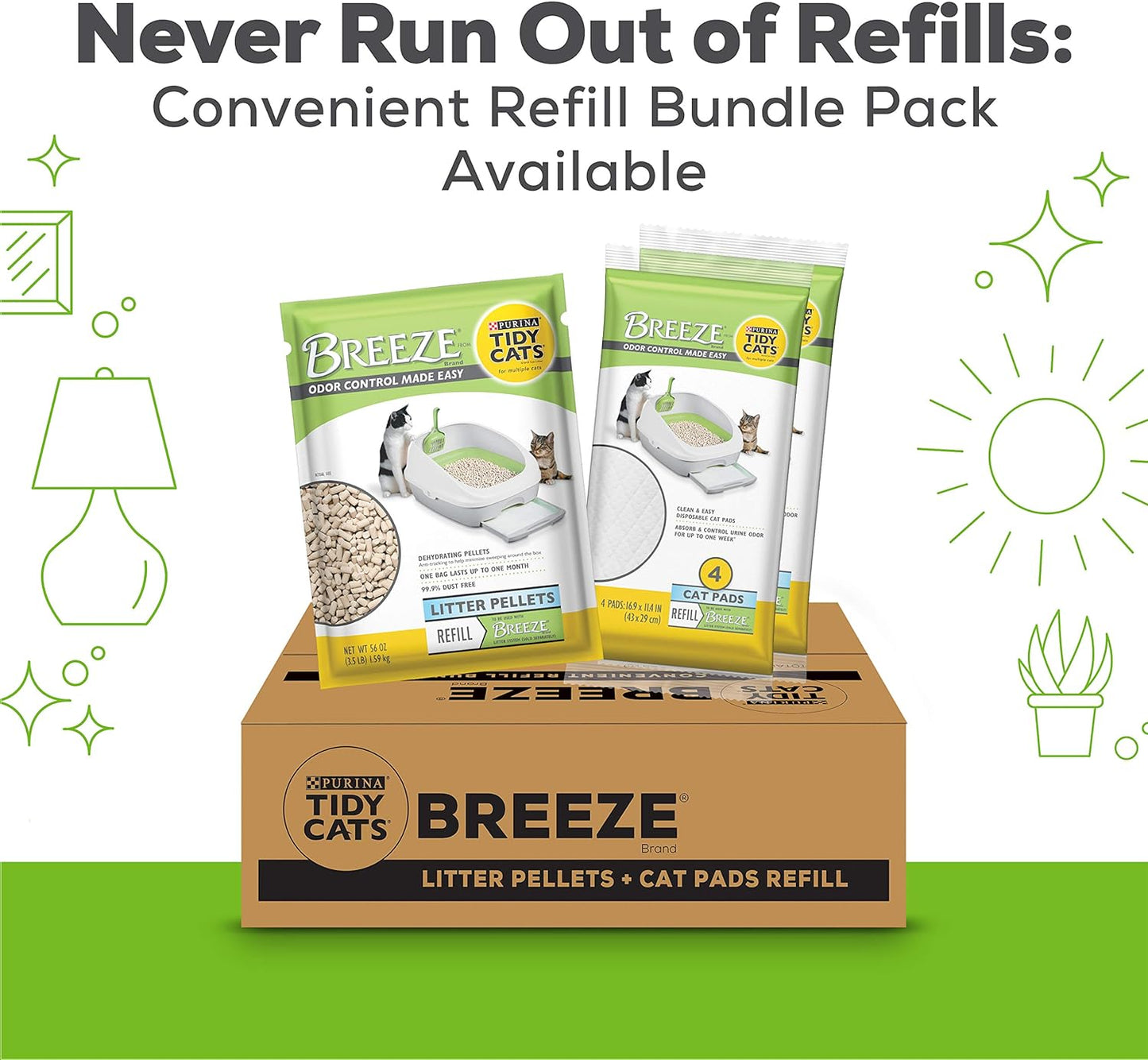 Purina Tidy Cats BREEZE XL Litter Box System Starter Kit With Pellets & Pads -  Litter Box Purina Tidy Cats