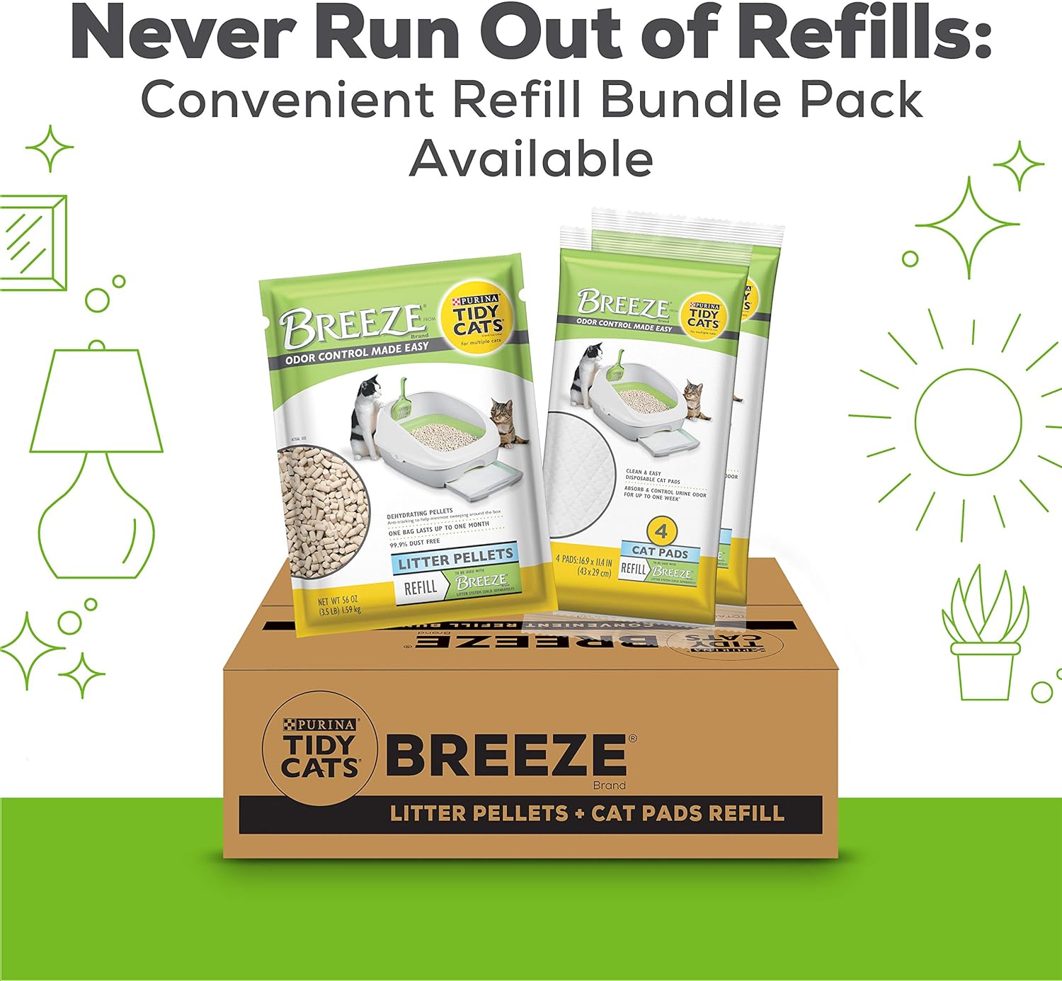 Purina Tidy Cats BREEZE XL Litter Box System Starter Kit With Pellets & Pads -  Litter Box Purina Tidy Cats