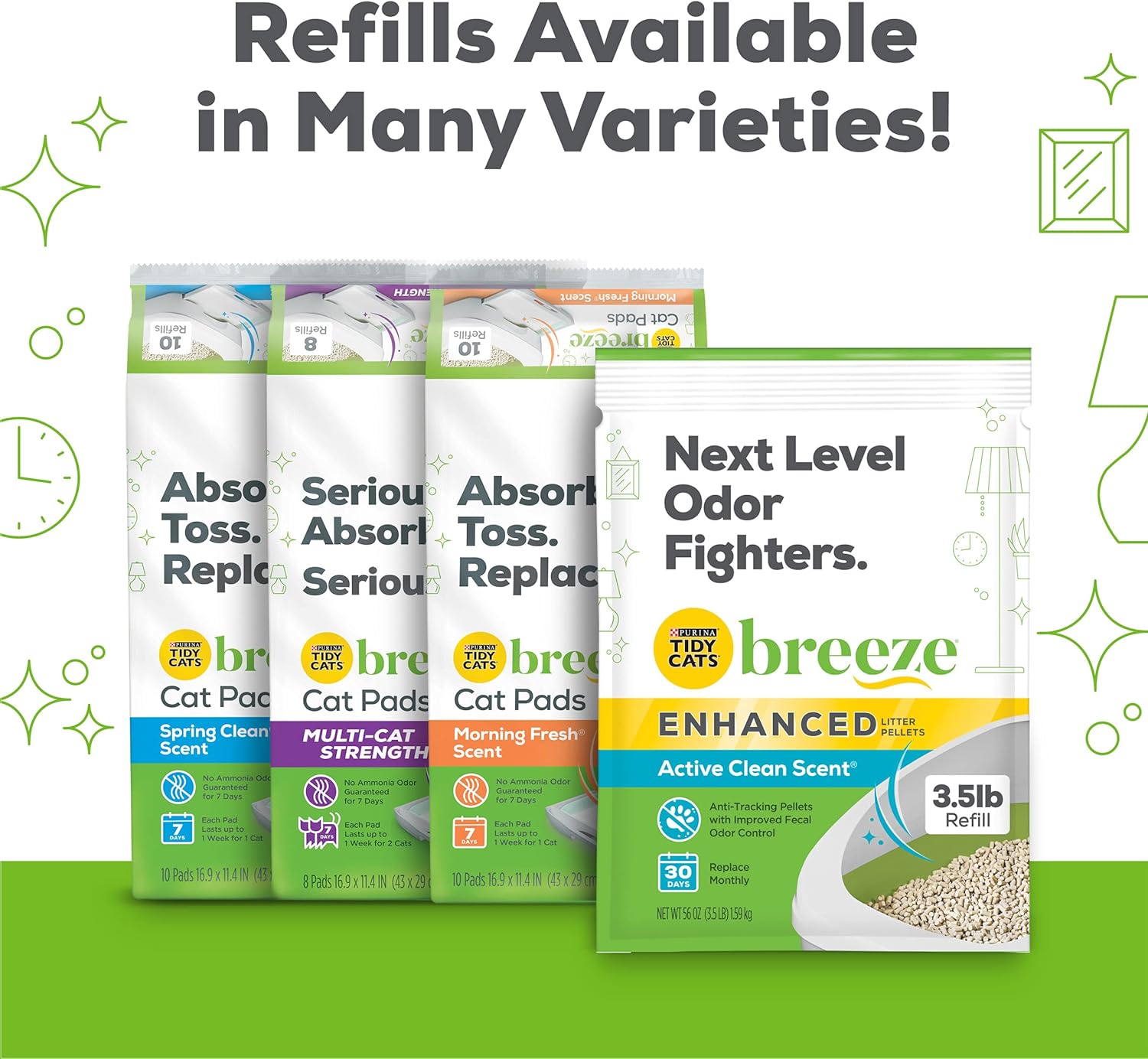 Purina Tidy Cats BREEZE Litter Box System Starter Kit With Pellets & Pads -  Litter Box Purina Tidy Cats