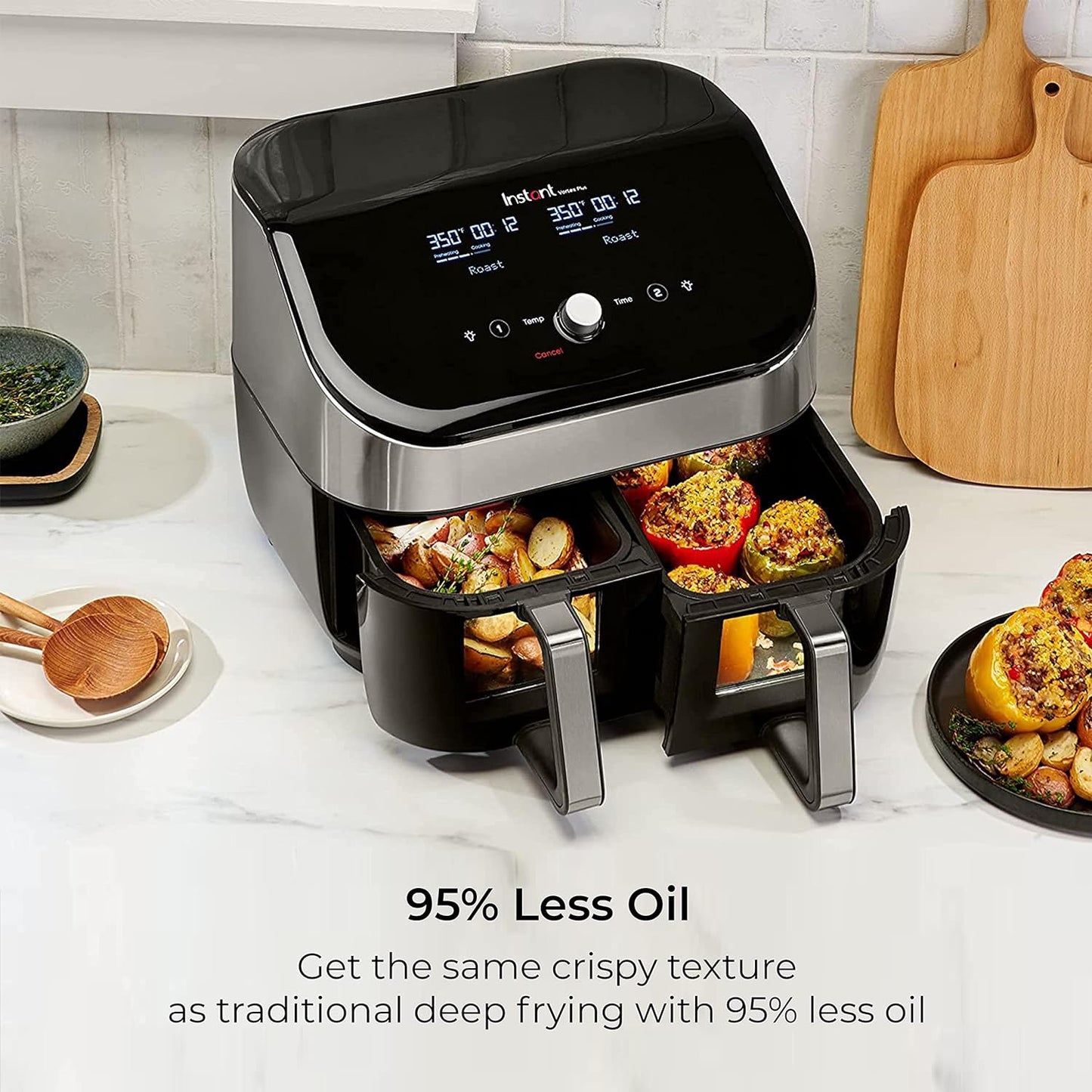 Instant Vortex Plus XL Dual ClearCook Air Fryer, Clear Windows, 8-Qt