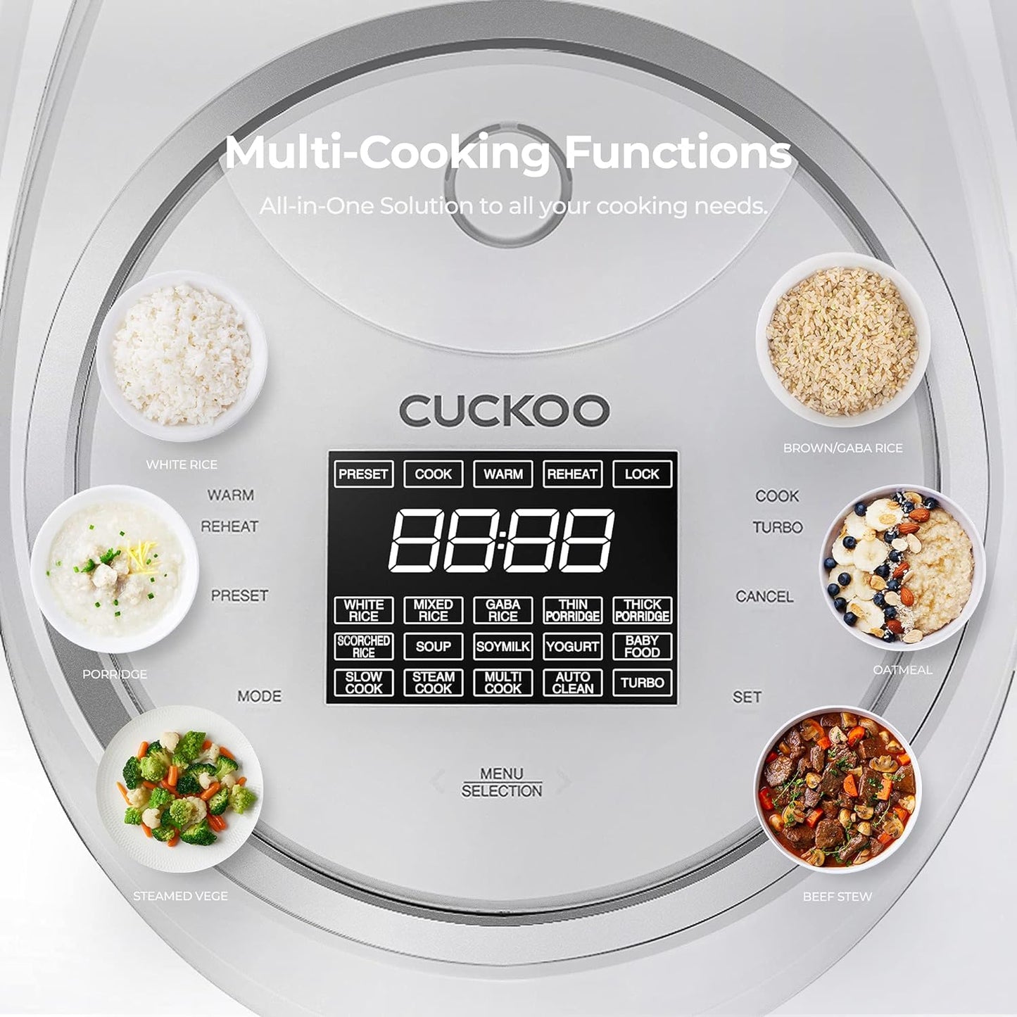 Cuckoo CR-1020FW 10-Cup Micom Rice Cooker, 16 Menu Options