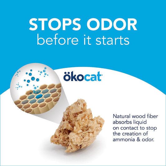 Okocat Original Premium Clumping Wood Cat Litter, 19.8 LB, 2 Pack -  Clumping Cat Litter ökocat