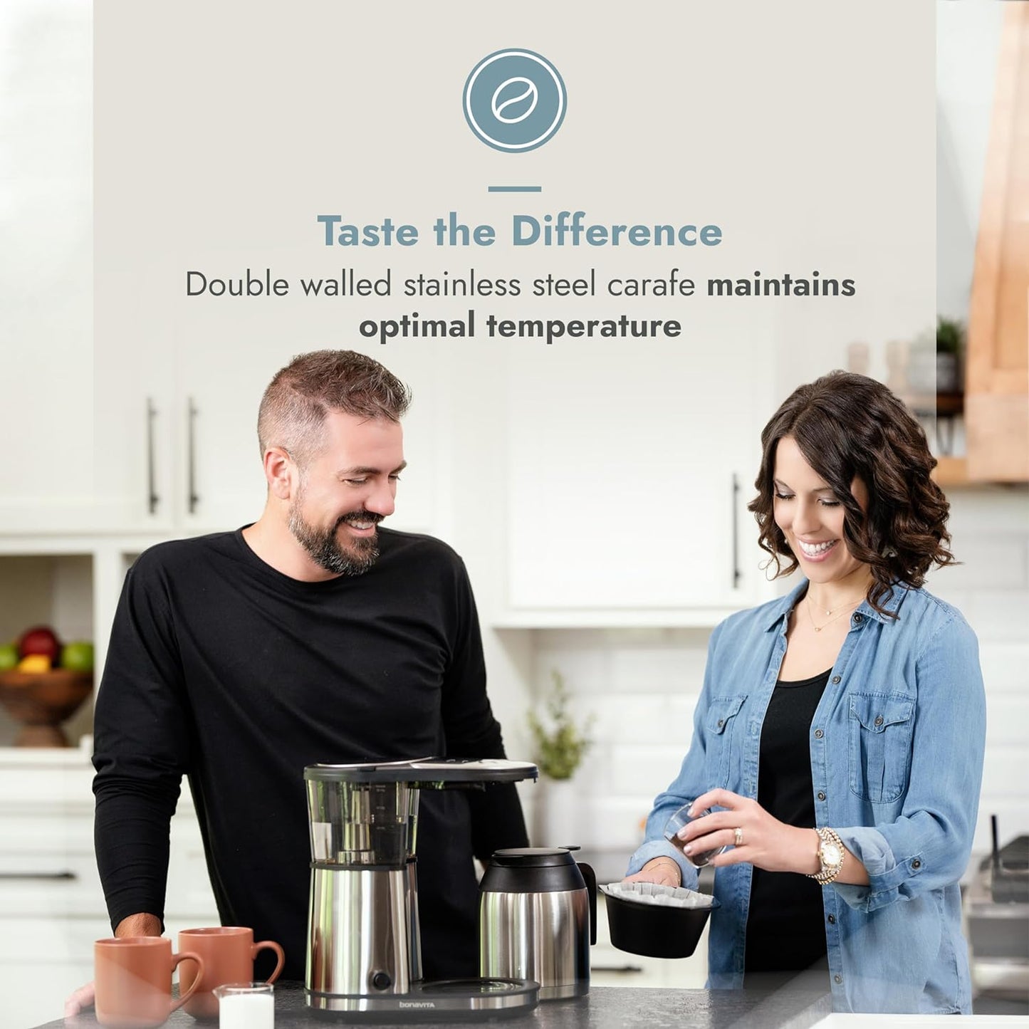 Bonavita Connoisseur 8 Cup Drip Coffee Maker Machine, One-Touch Pour Over Brewer