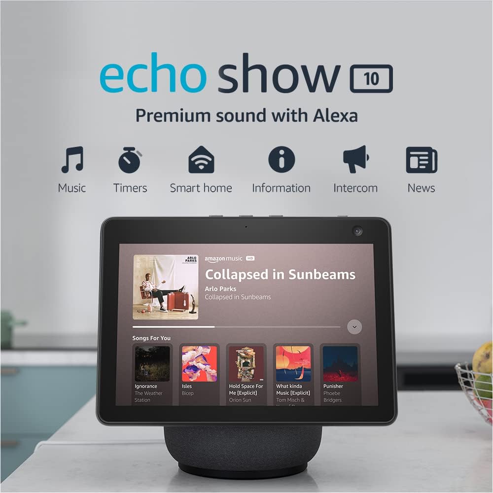 Amazon Echo Show 10 HD Smart Display with Motion & Alexa Smart Speaker