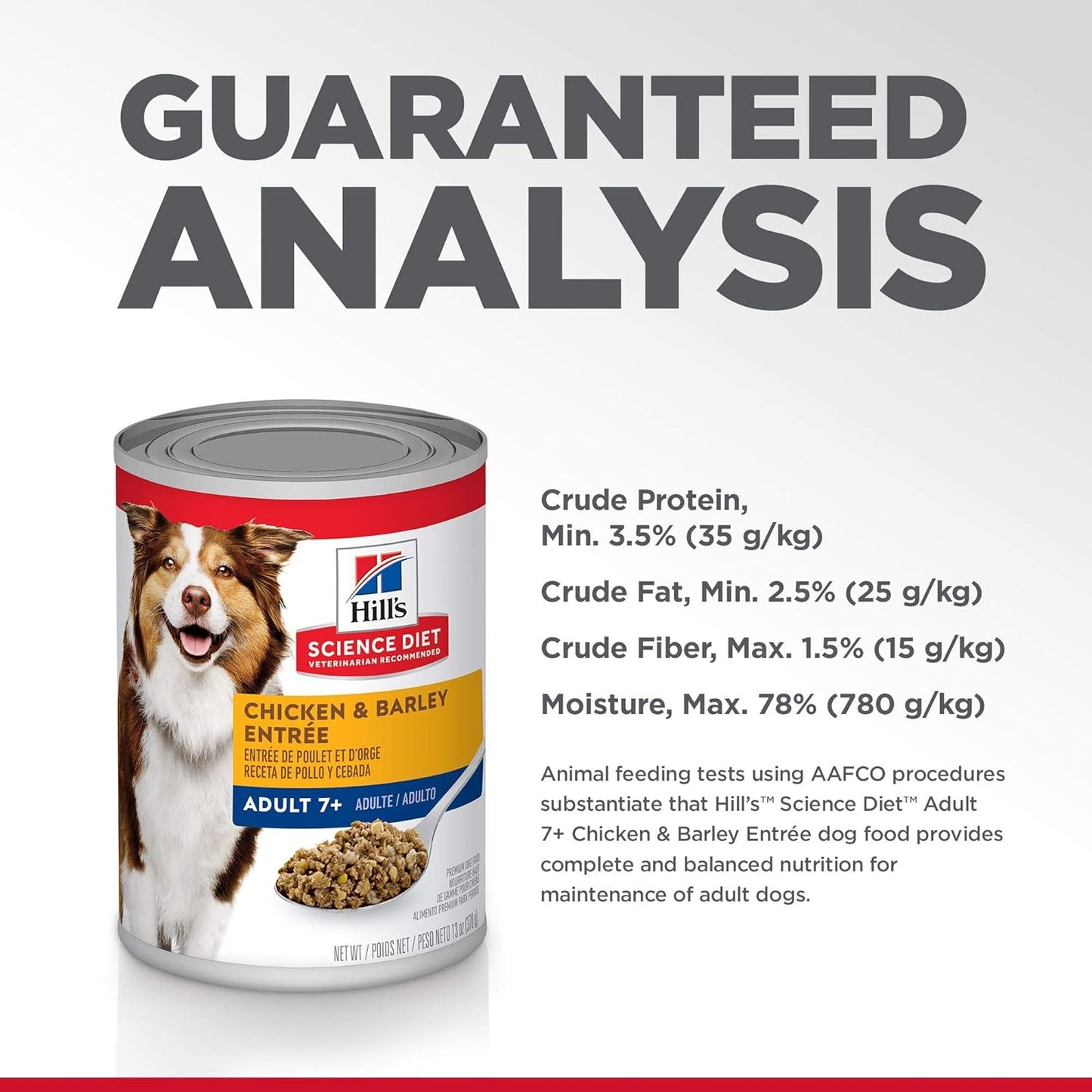 Hill's Science Diet Adult 7+ Chicken & Barley Entree Canned Dog Food, 13 oz, 12-Pack -  Wet Dog Food Hill's Science