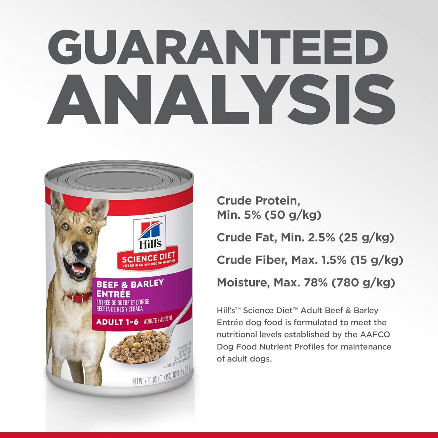Hill's Science Diet Adult 1-6 Beef & Barley Entree Canned Dog Food, 13 oz., 12-Pack -  Wet Dog Food Hill's Science
