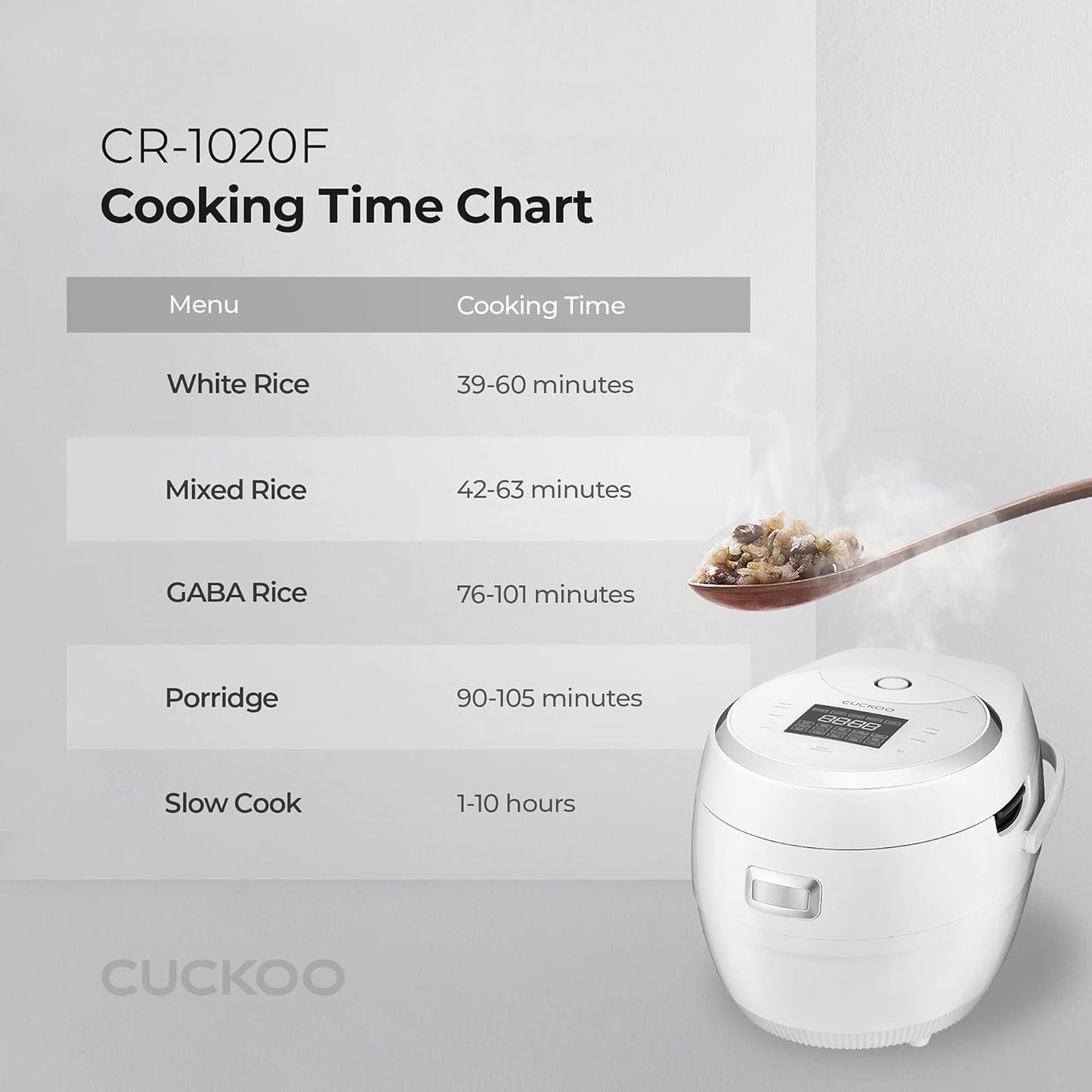 Cuckoo CR-1020FW 10-Cup Micom Rice Cooker, 16 Menu Options