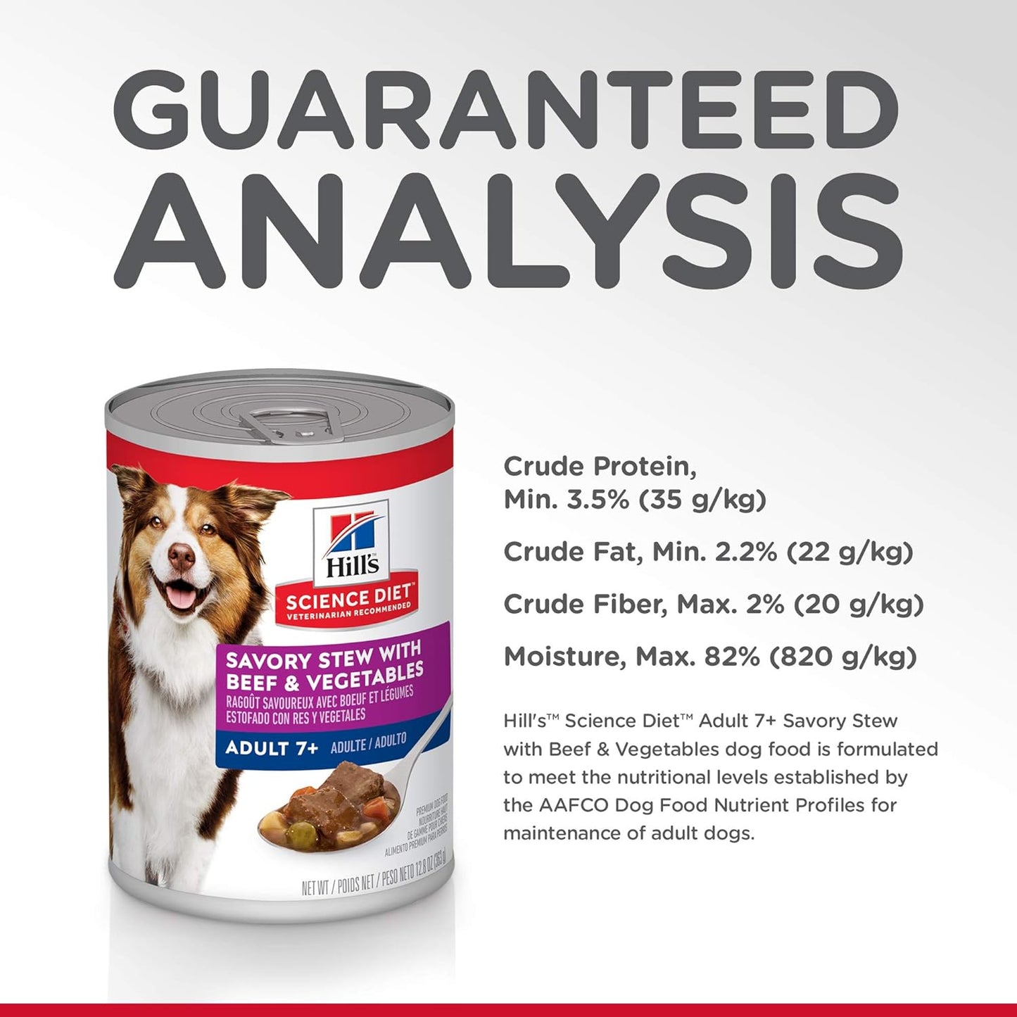 Hill's Science Diet Senior 7+ Canned Dog Food, Savory Stew with Beef & Vegetables, 12.8 oz. Cans, 12-Pack -  Wet Dog Food Hill's Science
