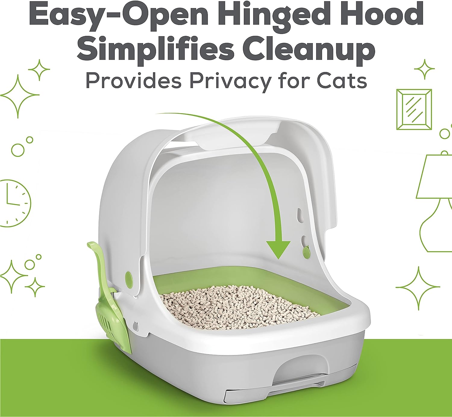 Purina Tidy Cats BREEZE Hooded Litter Box System Starter Kit With Pellets & Pads -  Litter Box Purina Tidy Cats