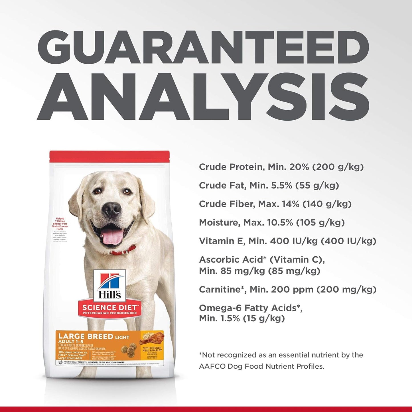 Hill's Science Diet Dry Dog Food, Adult, Large Breed, Light, Chicken Meal & Barley Recipe For Healthy Weight -  Dry Dog Food Hill's Science