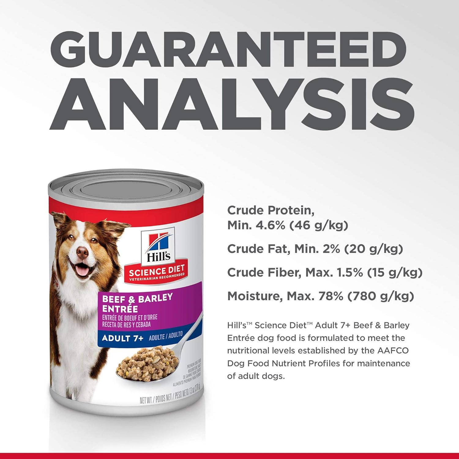 Hill's Science Diet Adult 7+ Beef & Barley Entree Canned Dog Food, 13 oz, 12-Pack -  Wet Dog Food Hill's Science