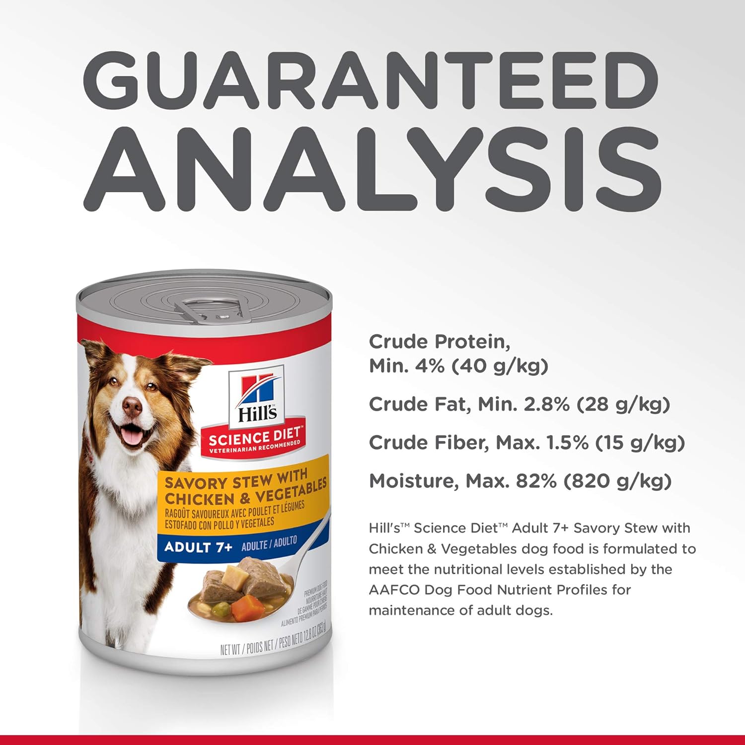 Hill's Science Diet Senior 7+ Wet Dog Food, Savory Stew With Chicken & Vegetables, 12.8 oz. Cans, 12-Pack -  Wet Dog Food Hill's Science