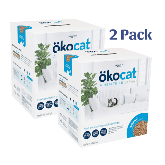 Okocat Original Premium Clumping Wood Cat Litter, 19.8 LB, 2 Pack -  Clumping Cat Litter ökocat