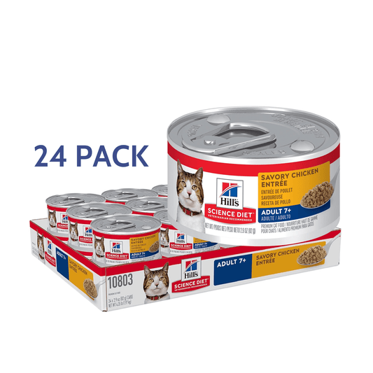 Hill's Science Diet Senior Wet Cat Food, Adult 7+ Savory Chicken Entrée Minced Cat Food -  Wet Cat Food Hill's Science