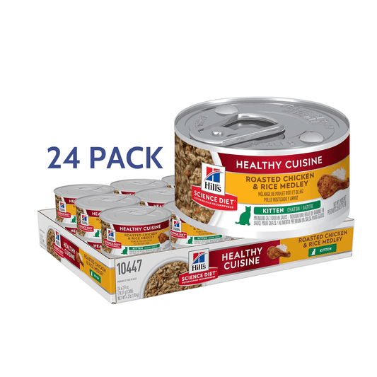 Hill's Science Diet Canned Wet Cat Food, Kitten, Healthy Cuisine, Roasted Chicken & Rice -  Wet Cat Food Hill's Science