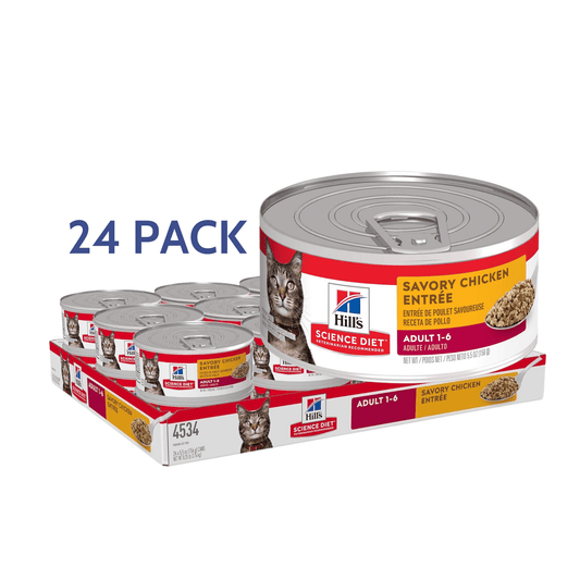 Hill's Science Diet Adult 1-6 Savory Chicken Entree Canned Wet Cat Food -  Wet Cat Food Hill's Science